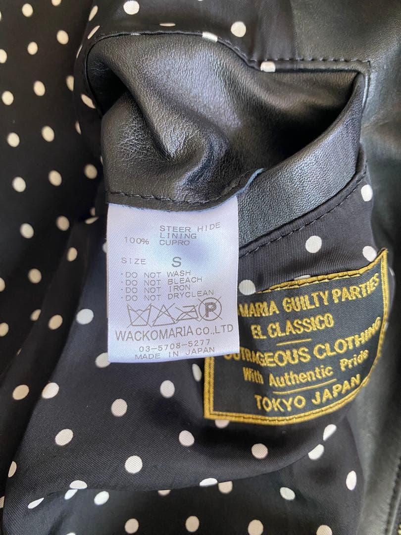 大特価‼️ ワコマリア　シングルライダース　レザー　ドット柄　水玉　leather