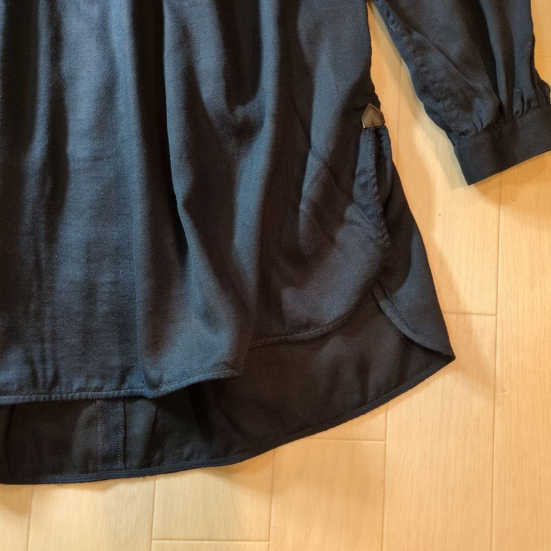 MORABITO　ネイビー　上品　ブラウス体型カバー◎　スカーフにも　27日まで