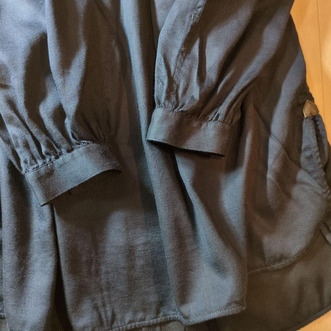 MORABITO　ネイビー　上品　ブラウス体型カバー◎　スカーフにも　27日まで