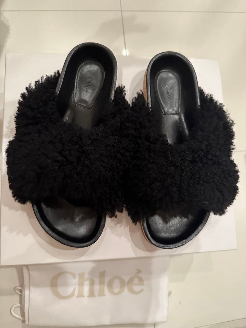 Chloe ファーサンダル　37