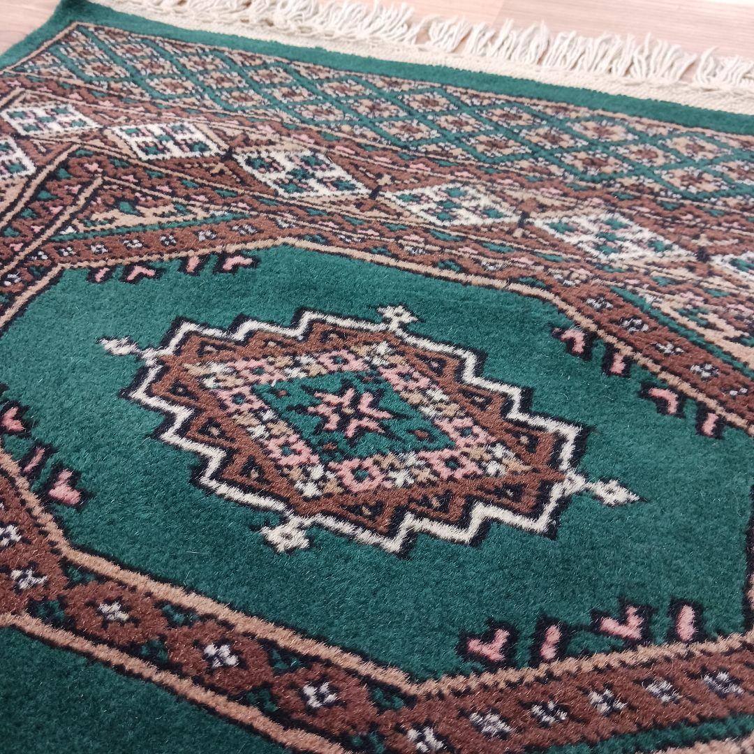 Y2097 パキスタン絨毯 ウール 手織り トライバルラグ 　ma