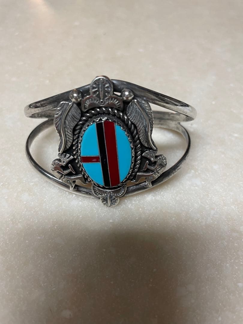 エナメル装飾 シルバーバングル