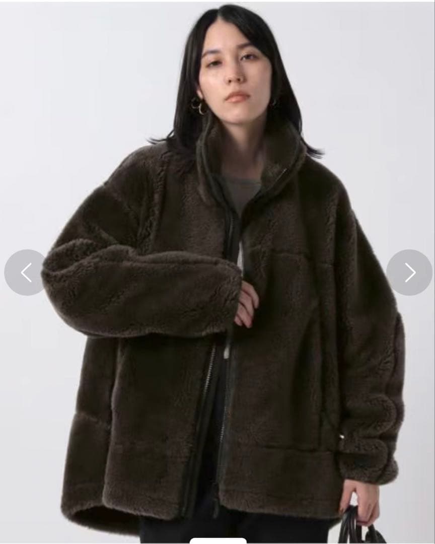 Chaosカオス ウール ボアブルゾン　ブラウン23aw