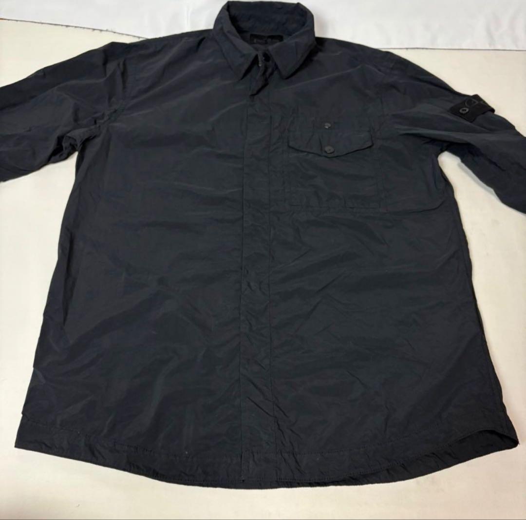 【美品✨】ストーンアイランド　ゴースト　長袖シャツ　ブラックワッペン　Lサイズ