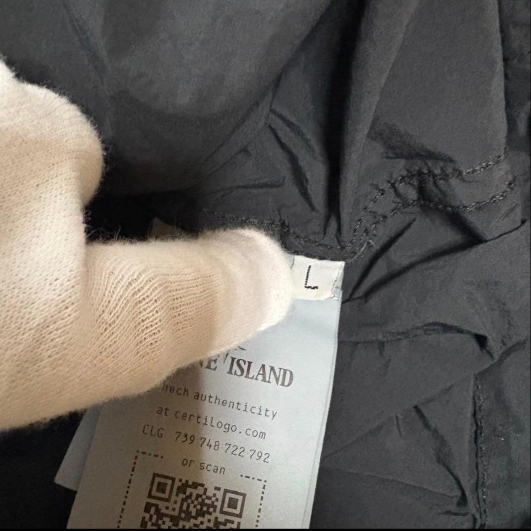 【美品✨】ストーンアイランド　ゴースト　長袖シャツ　ブラックワッペン　Lサイズ