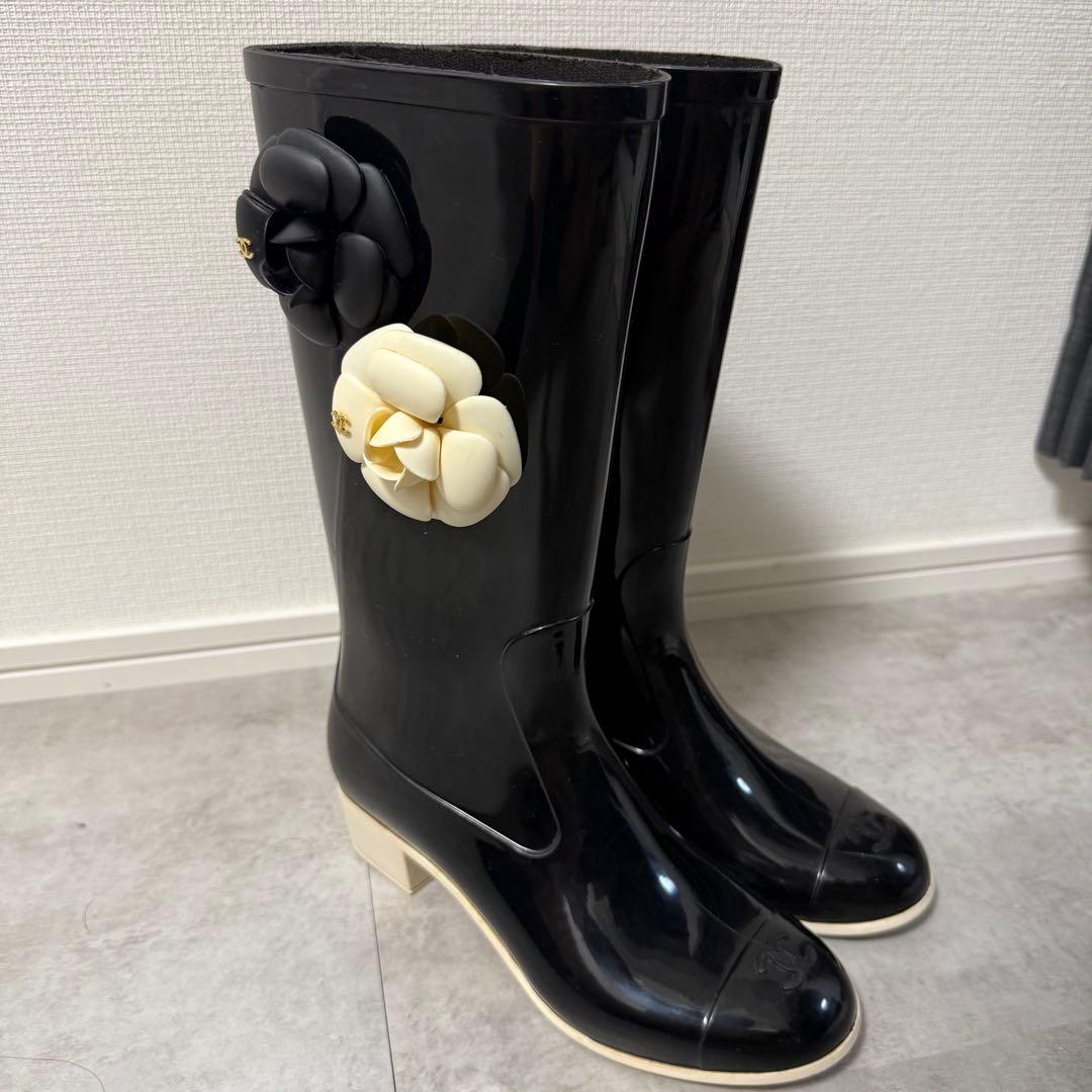 【お値下げ可能‼️値下げ可能❗️】CHANELレインブーツ　カメリア　ココマーク