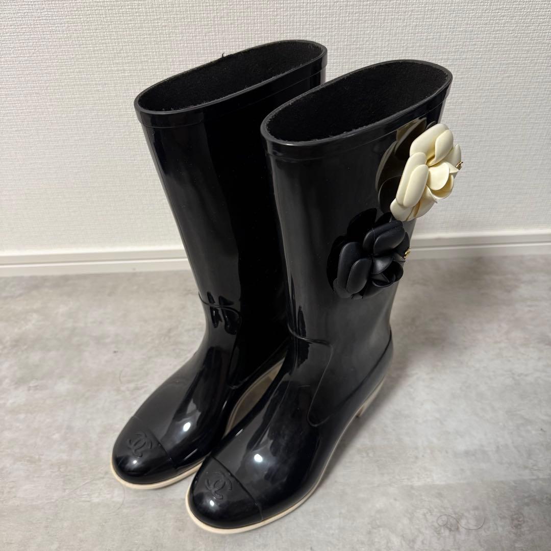 【お値下げ可能‼️値下げ可能❗️】CHANELレインブーツ　カメリア　ココマーク