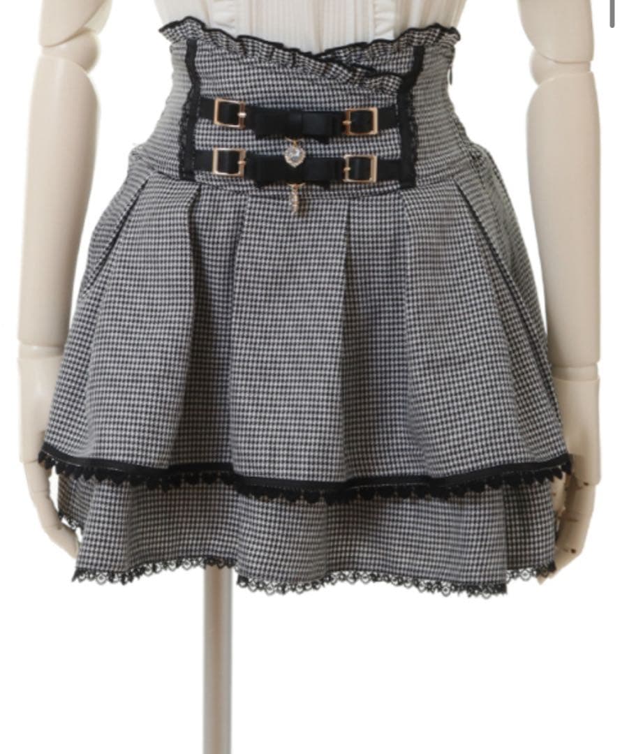 リズリサ　LIZLISA 2連リボンベルトスカパン　グレー