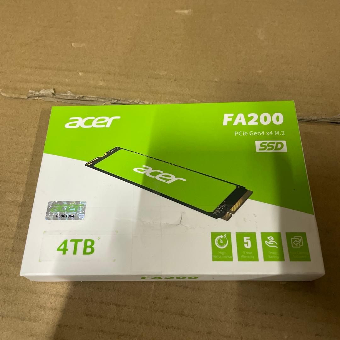 4TB Acer M.2 SSD FA200 PCIe Gen4×4