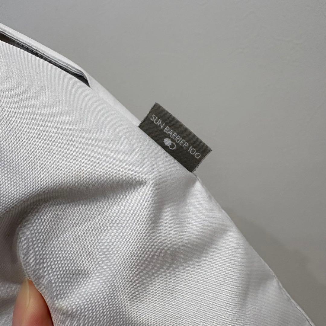 サンバリア100/ホワイト/無地/三段折/完全遮光