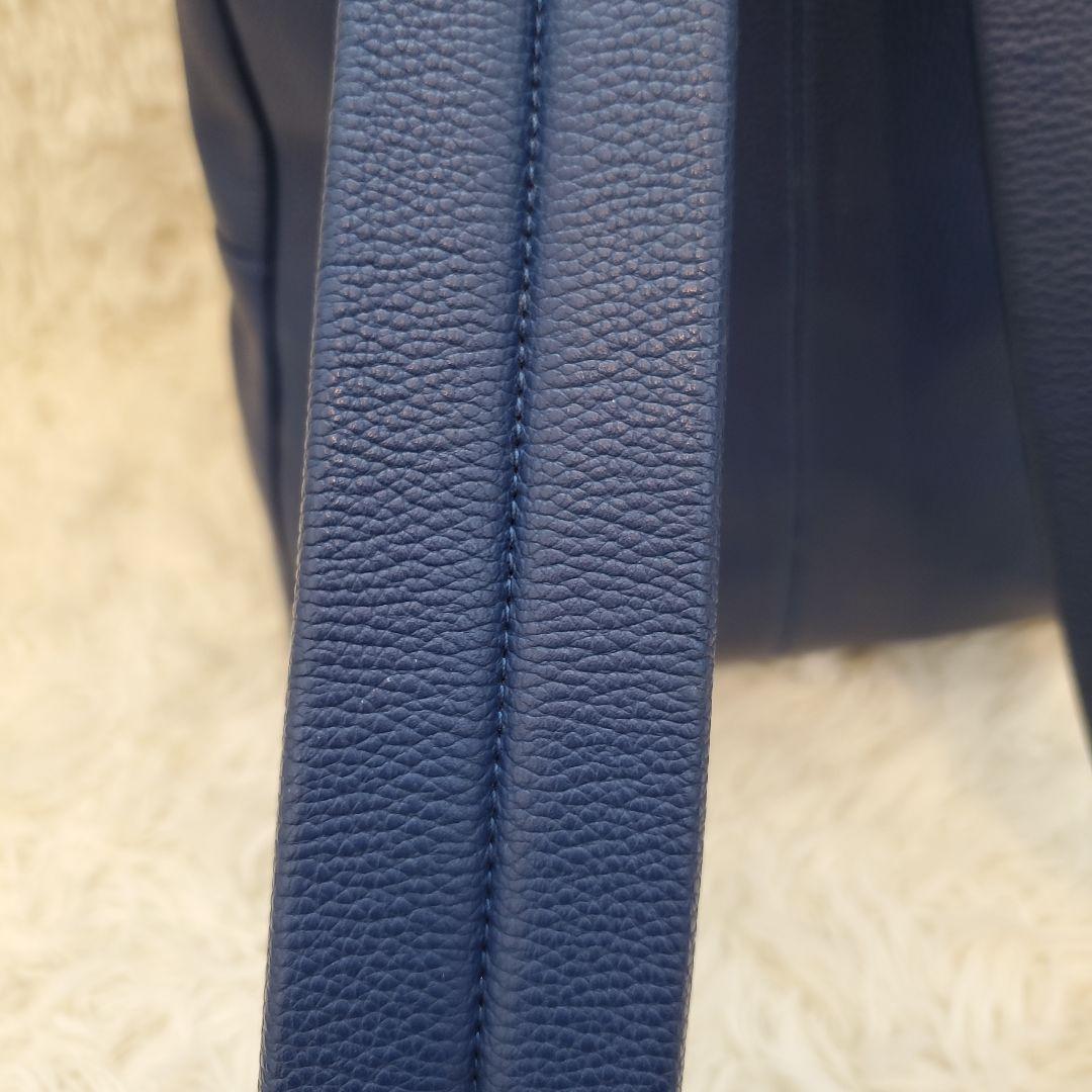 ⭐美品⭐COACH　ターンロック レザー リュック　シボ革　ブルー　大容量　通勤