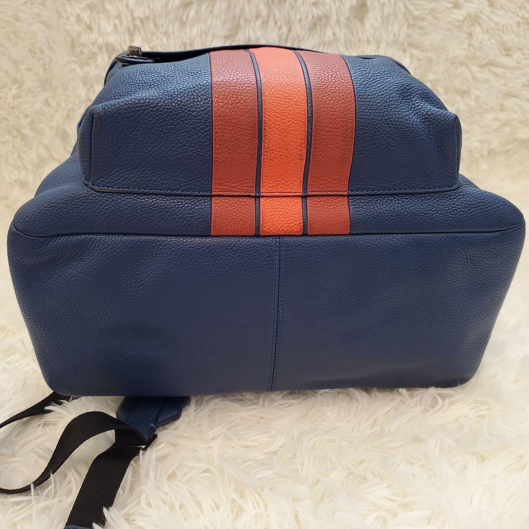 ⭐美品⭐COACH　ターンロック レザー リュック　シボ革　ブルー　大容量　通勤