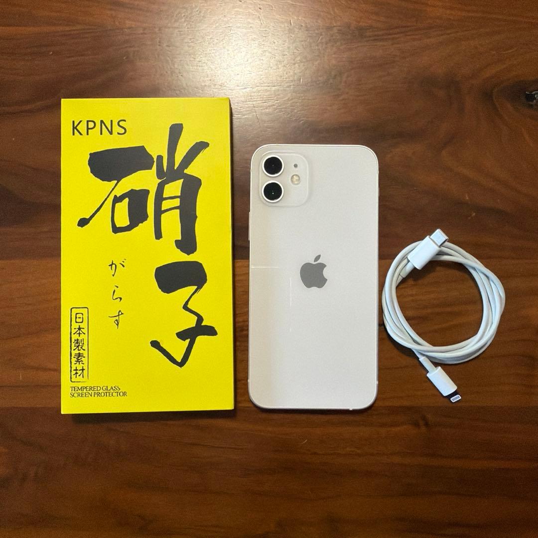 iPhone12ホワイト 64GB SIMフリー ☆ガラスフィルム＆ケーブル付き