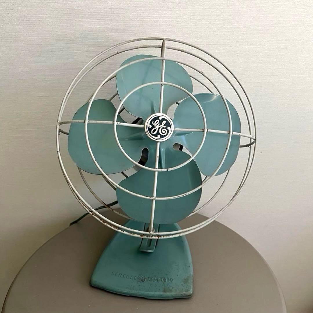 レア！GE ゼネラルエレクトリック 扇風機 アクアブルー レトロ