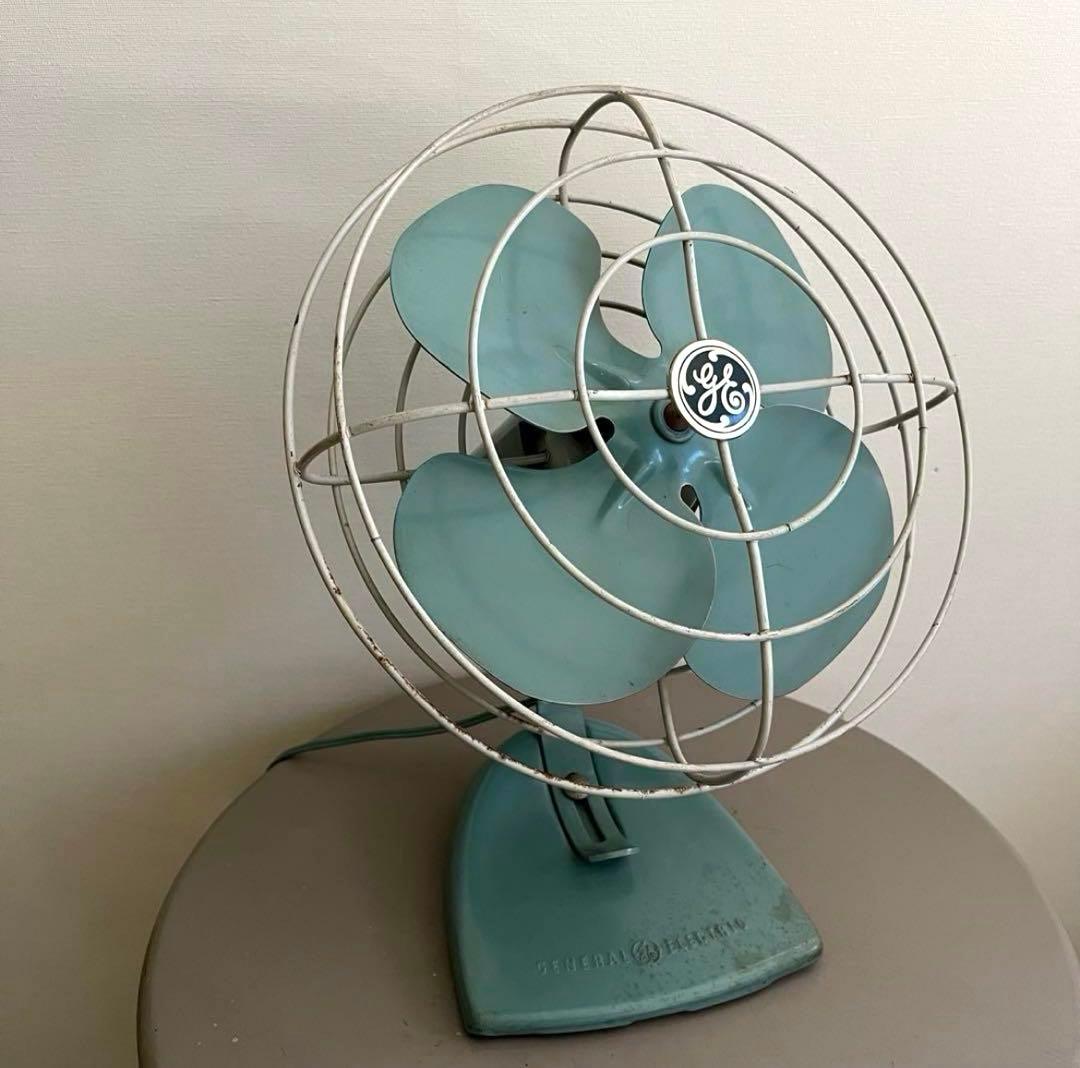 レア！GE ゼネラルエレクトリック 扇風機 アクアブルー レトロ