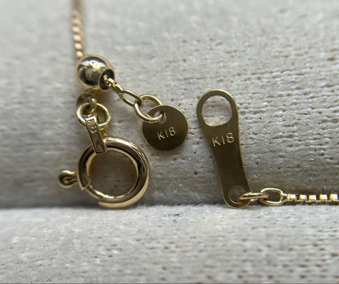 JZ15★K18 長45cm 幅0.6mm 調整可能 ベネチアン