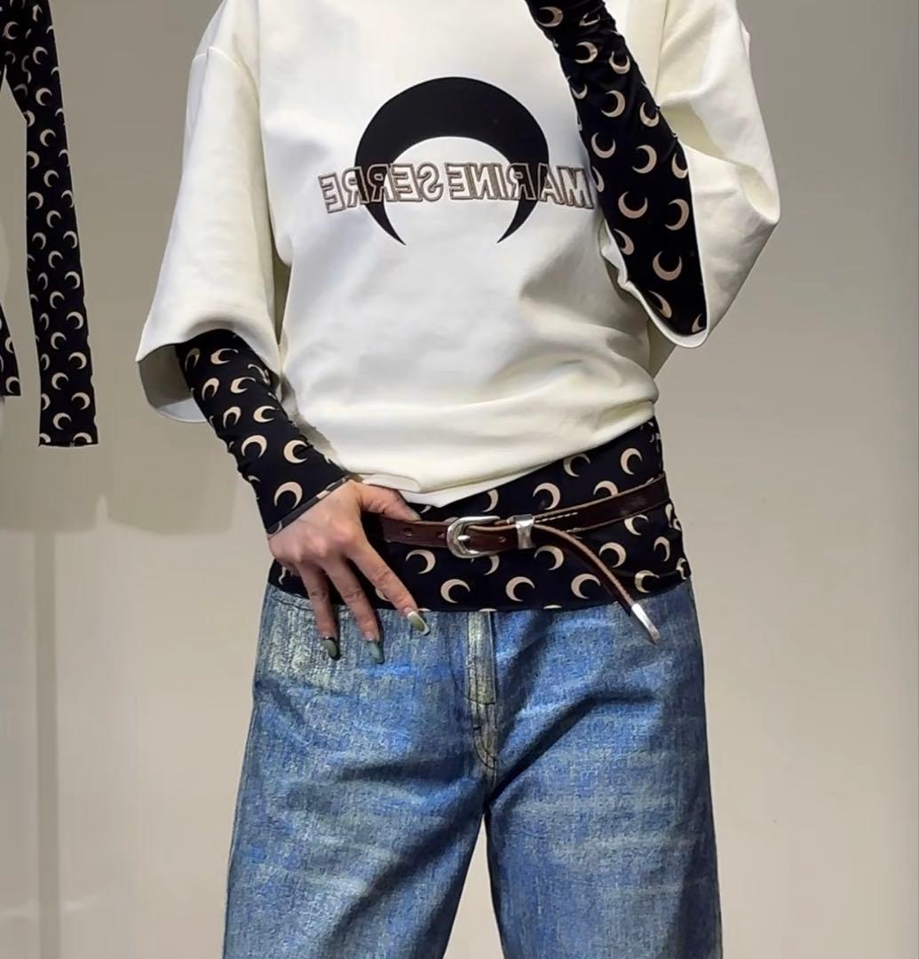 MARINE SERRE 月模様 長袖トップス S 収納ポーチ付き