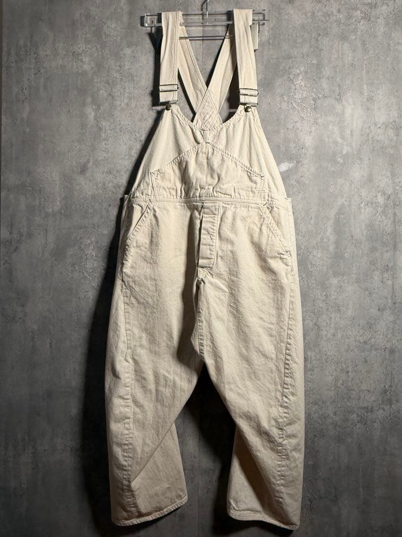 ⭐️希少⭐️キャルオーライン オーバーオール 立体裁断 生成り XL相当 クリーム