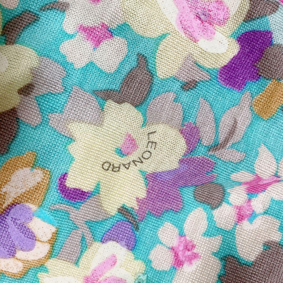 【新品】タグ付き LEONARD レオナール ファー付き カーディガン シルク