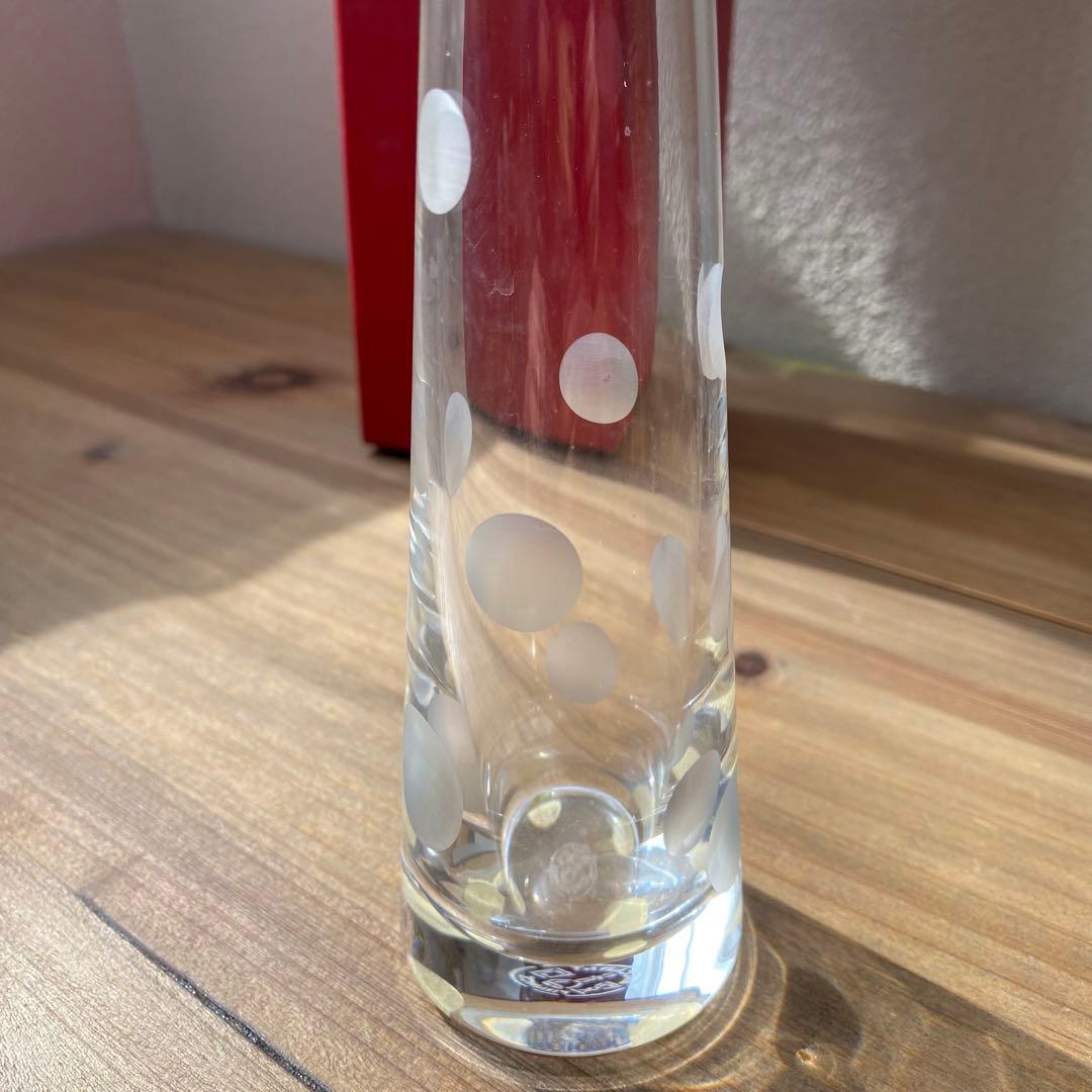 箱付き　Baccarat バカラ　水玉模様　花瓶　フラワーベース　一輪