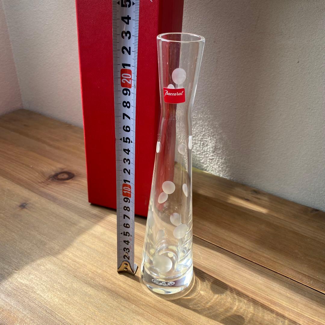 箱付き　Baccarat バカラ　水玉模様　花瓶　フラワーベース　一輪