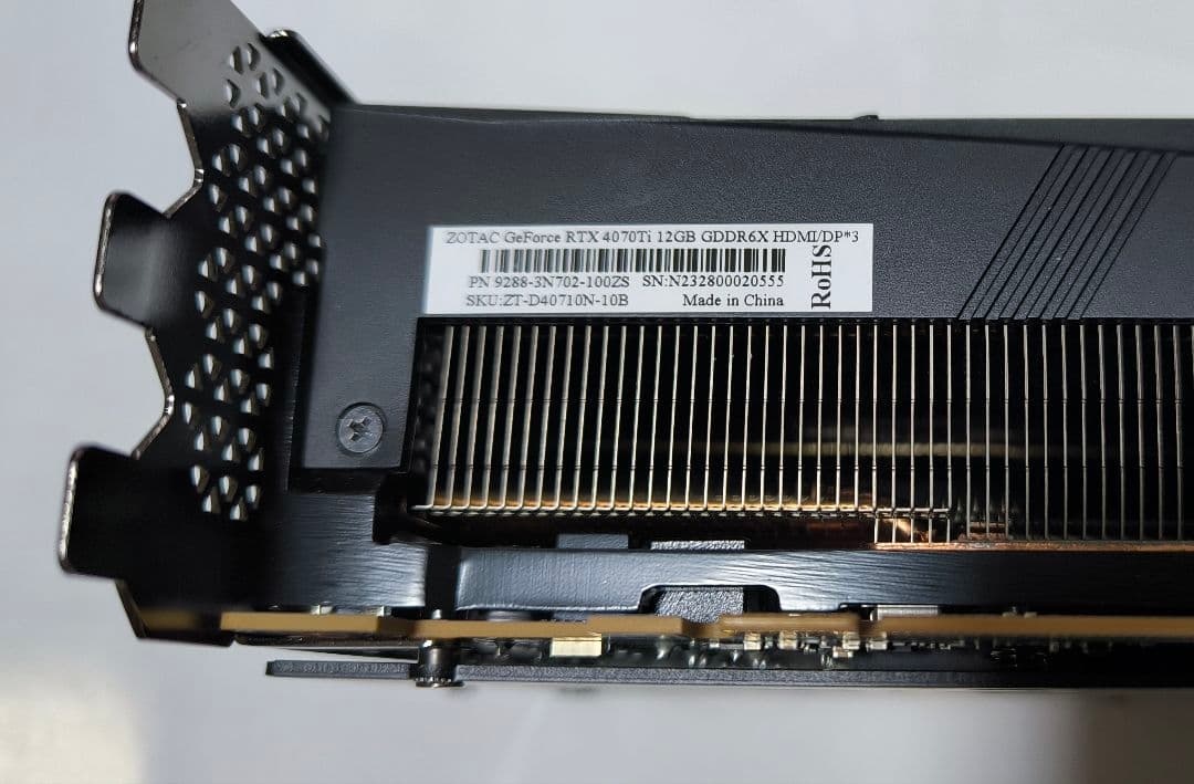 【ジャンク】ZOTAC GeForce RTX 4070Ti 映像出力不可