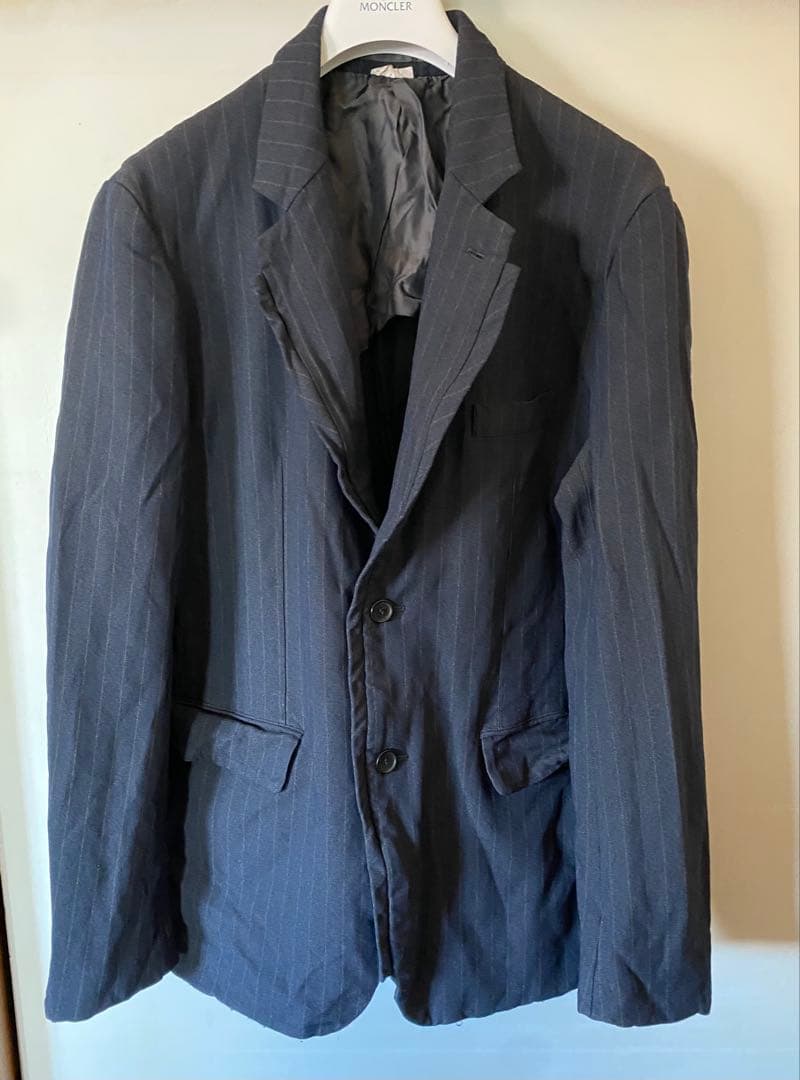 コムデギャルソン　グレー ストライプ テーラードジャケット