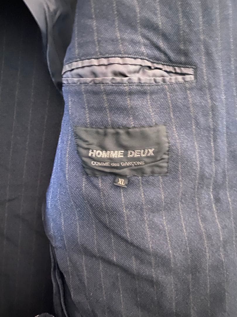 コムデギャルソン　グレー ストライプ テーラードジャケット