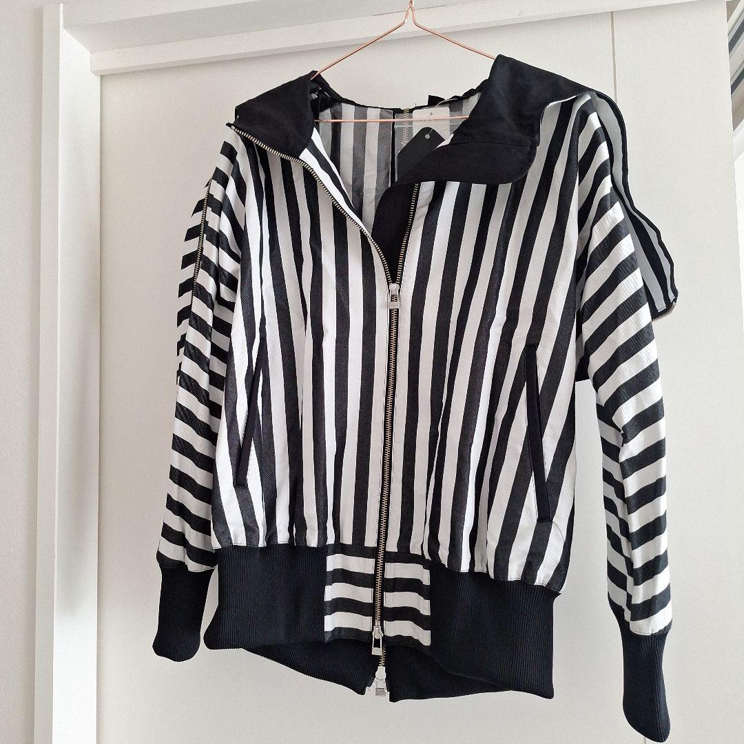 LIMI feuストライプフード付きジャンパー