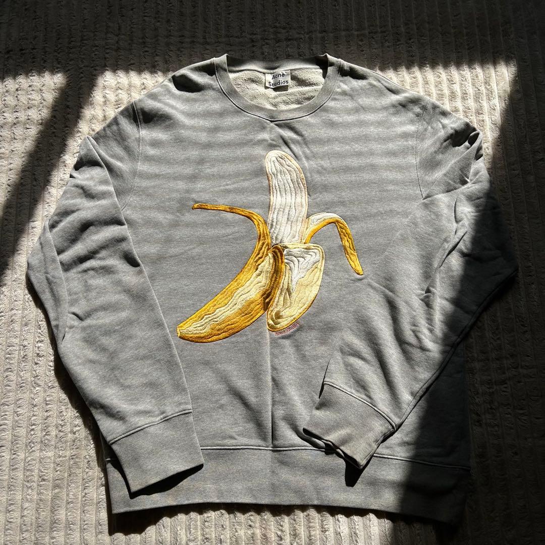 Acne Studios バナナ刺繍 グレー トレーナー スウェット