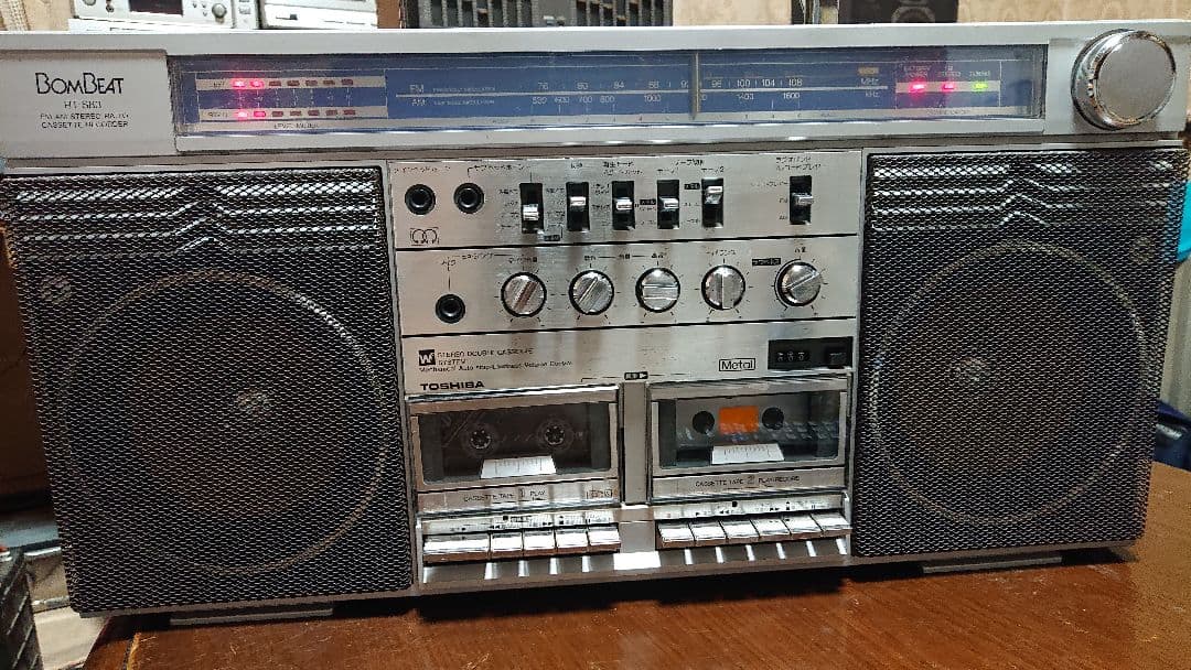 当時物、東芝BOMBEAT 大型ラジカセ動作品