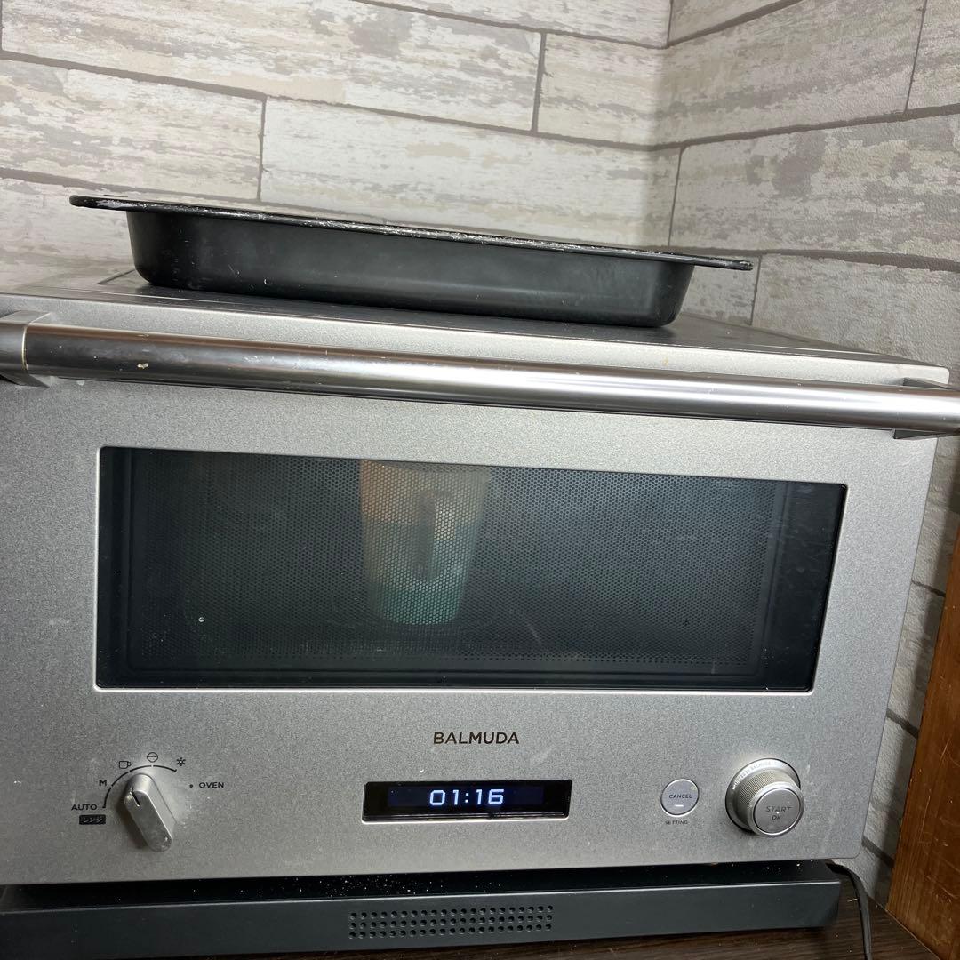 BALMUDA オーブンレンジ K04A-SU 動作確認済み 皿ガラスひび有