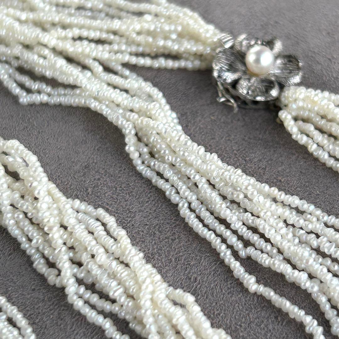 あこや本真珠　極芥子10連ロングネックレス　　砂芥子