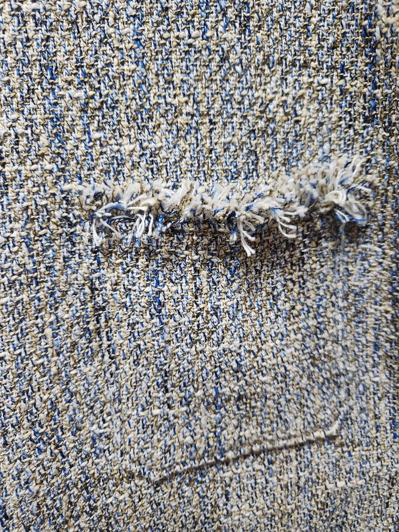 GREEN LABEL RELAXING ノーカラーツイードジャケット