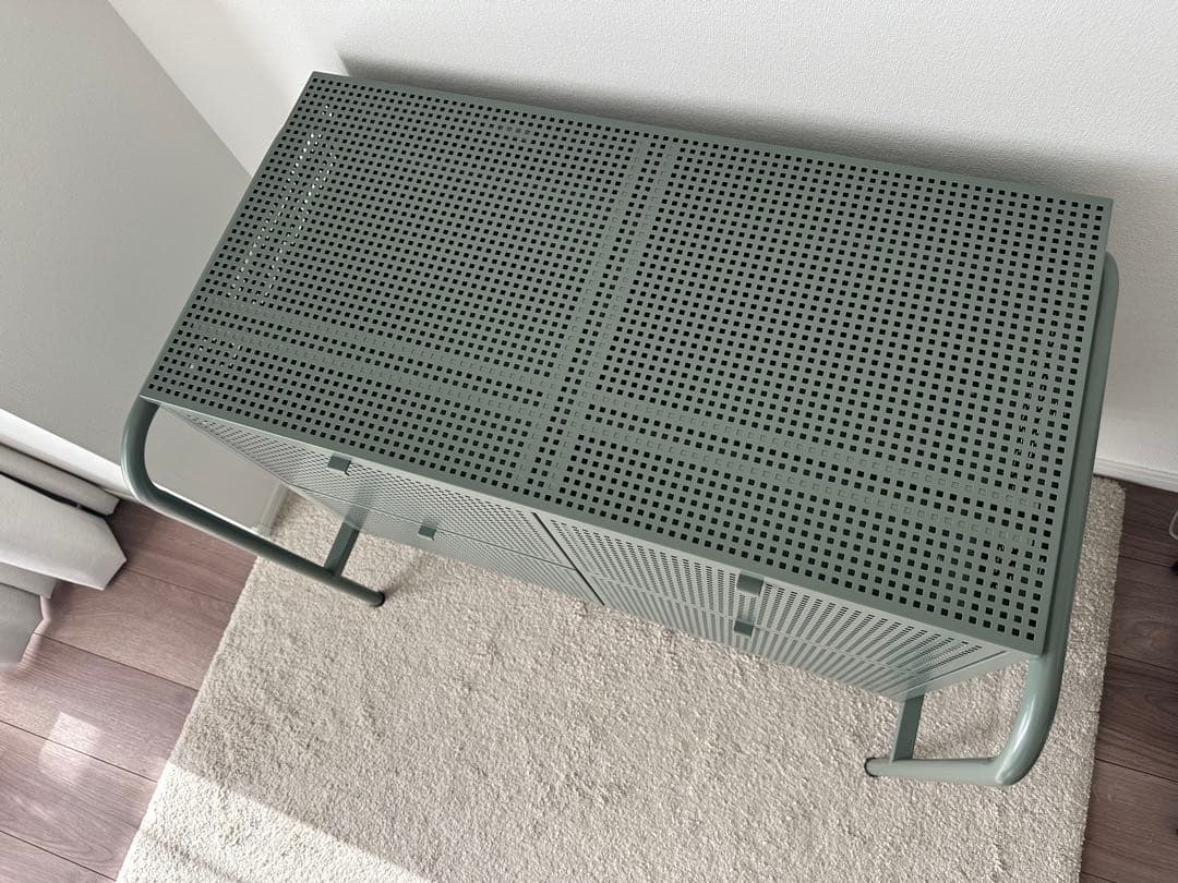 abc【美品】IKEA　NIKKEBY 収納　チェスト　グレーグリーン