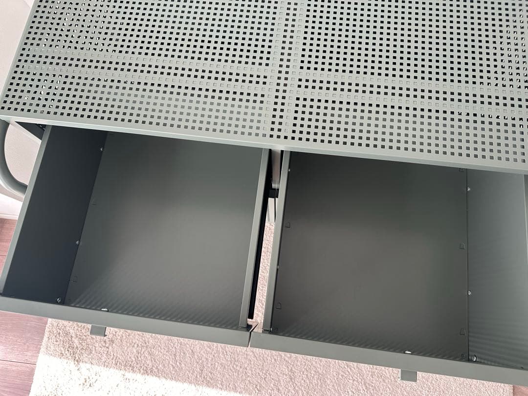 abc【美品】IKEA　NIKKEBY 収納　チェスト　グレーグリーン