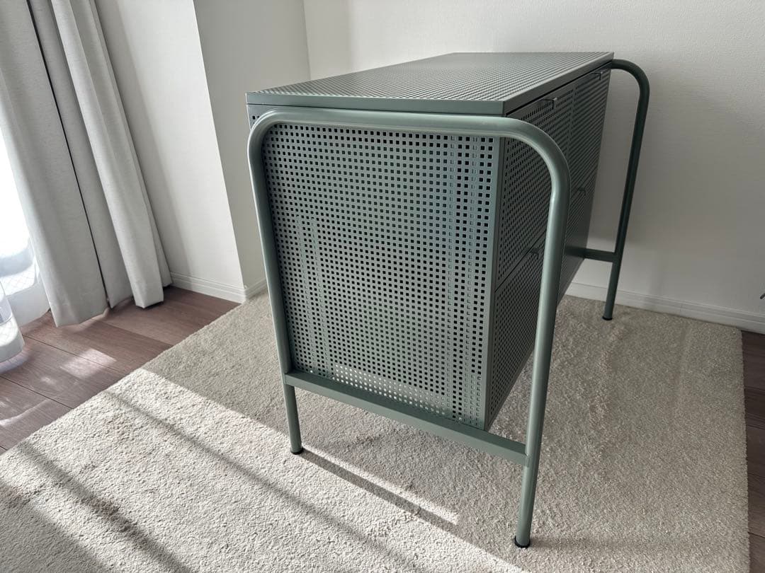 abc【美品】IKEA　NIKKEBY 収納　チェスト　グレーグリーン
