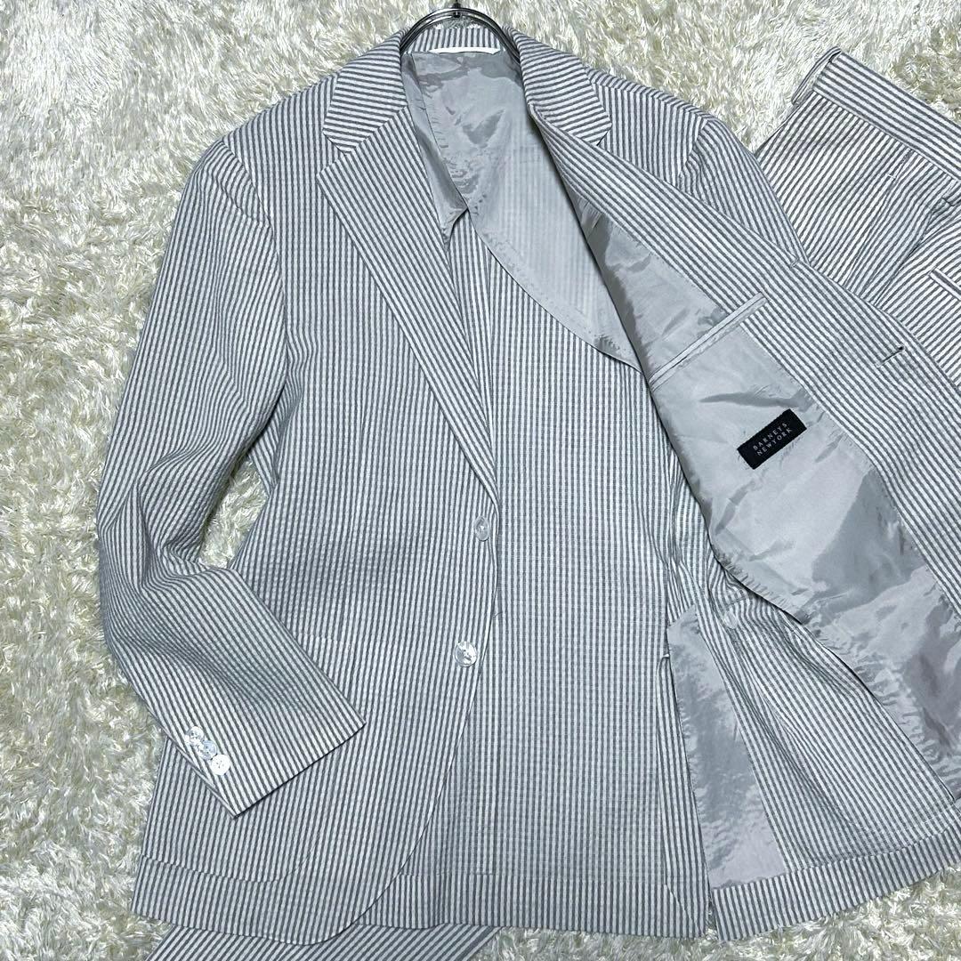 【美品 現行 カノニコ シアサッカー】バーニーズニューヨーク　スーツ　イタリア製