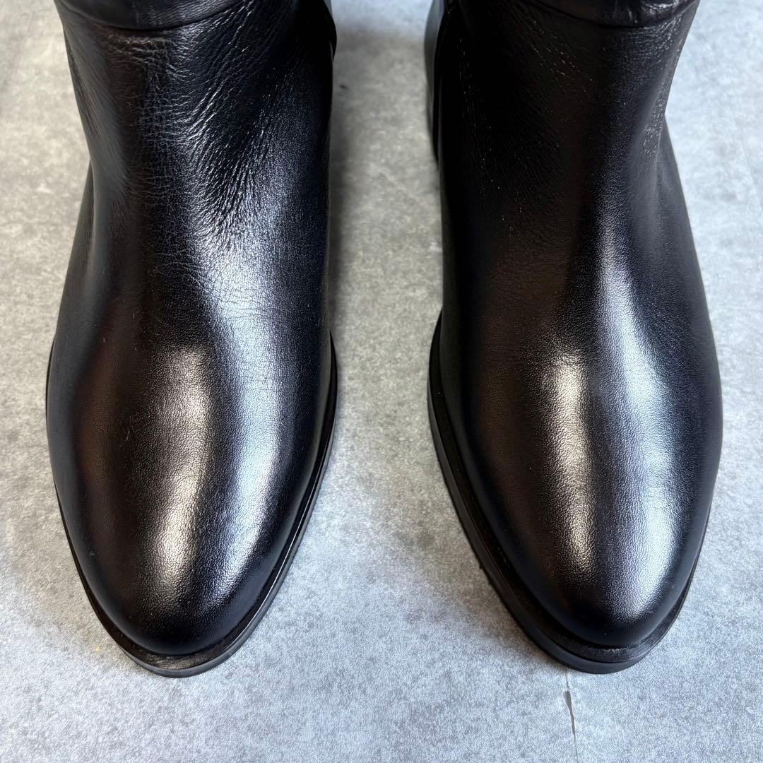【未使用品】REMME レメ ワイドシャフト レザー ロングブーツ 23cm 黒