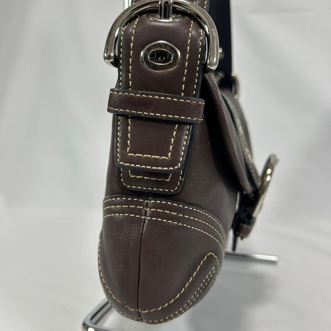 【極美品】コーチ 10188 ソーホー スモールフラップ ワンハンドバッグ 茶