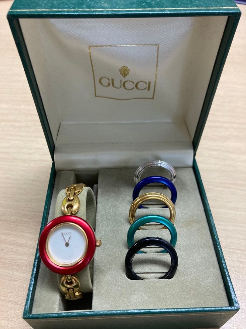 GUCCI 時計セット 交換リング付き 電池交換済み 稼動品