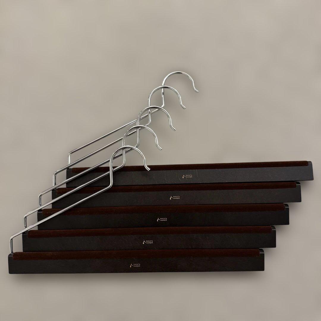中田ハンガー スラックスハンガー 5本セット スモークブラウン