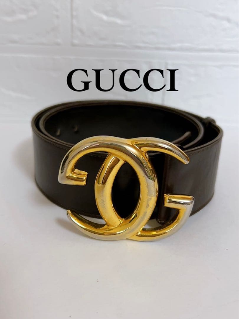 グッチ　GUCCI ベルト　ブラウン　GGバックル 75