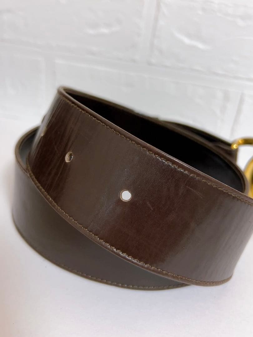 グッチ　GUCCI ベルト　ブラウン　GGバックル 75