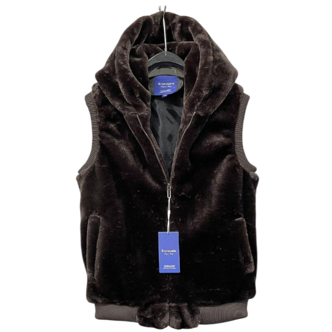 ミンクカシミヤ混　ファーベスト 　Emmauela　ミラノ　男女兼用　L