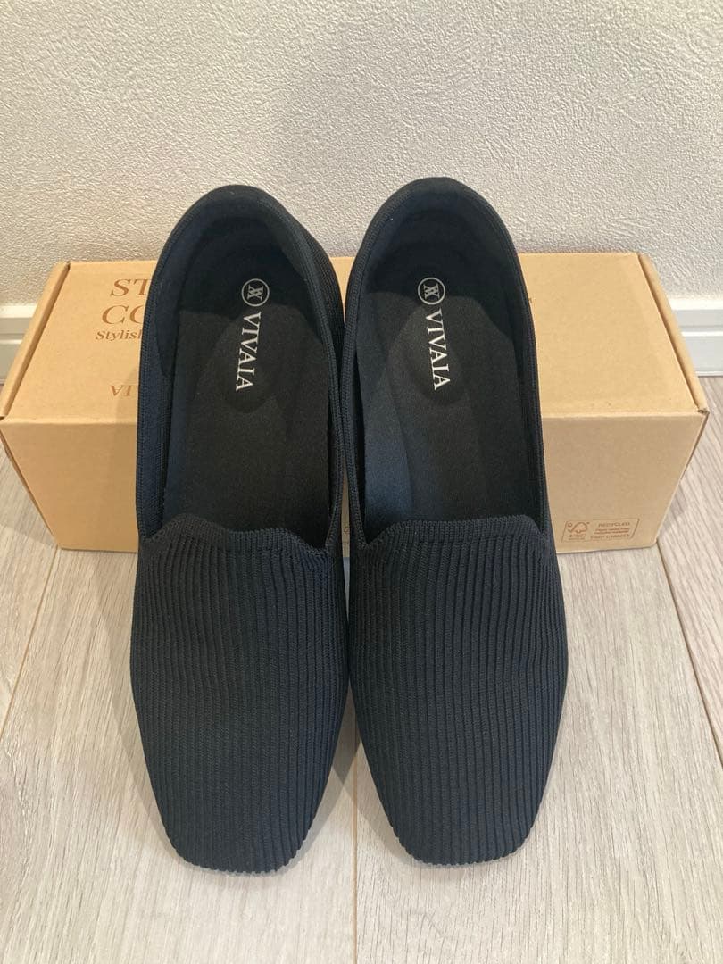 VIVAIA スクエアトゥ　ブラック　37.5