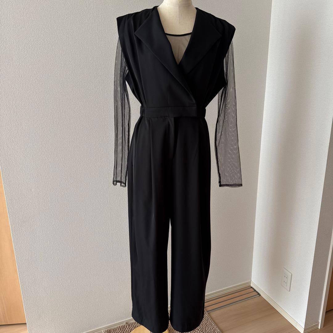 美品 niana ニアナ スタンドアウトカラーオールインパンツ パンツドレス S