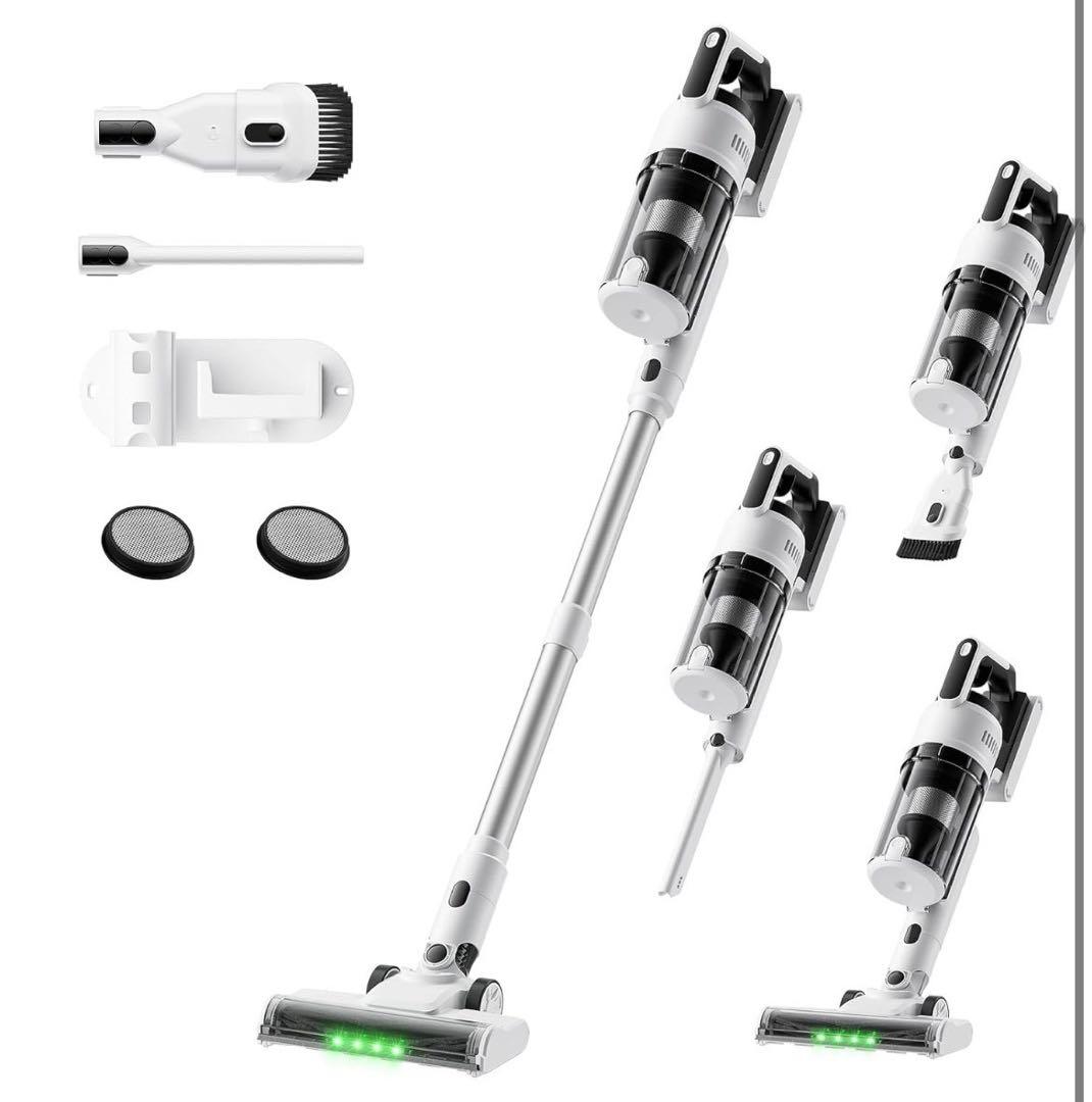 掃除機 コードレス 58kPa強力吸引　55分稼働 軽量 グリーンLED搭載