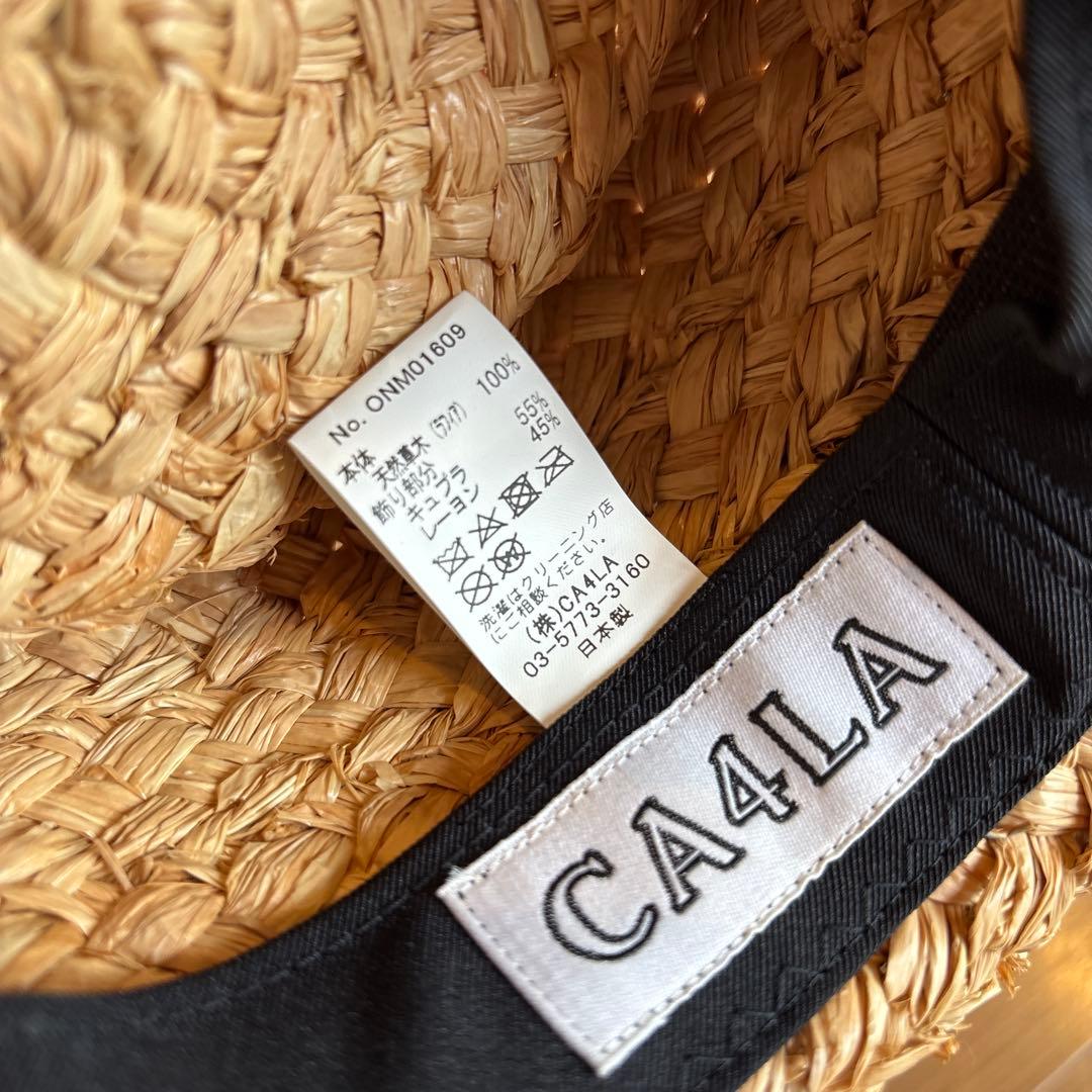 CA4LA 麦わら帽子 花柄リボン