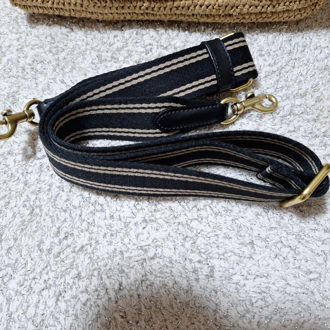 Coach かごバッグ ベージュ ロゴ刺繍